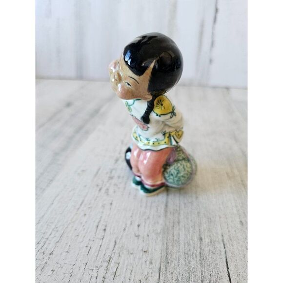 Gort lil pumpkin priolo girl lantern figurine statue vintage CL49 says - Picture 2 of 9